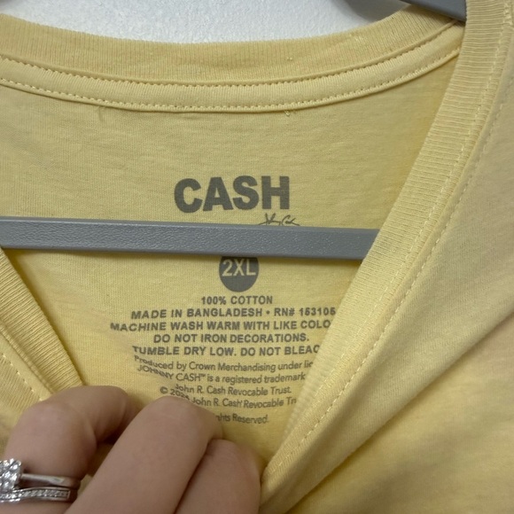 Upcycled Johnny Cash Graphic T-Shirt with Tie-Dye Sleeves - Picture 4 of 4